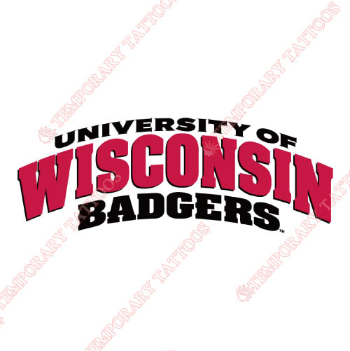 Wisconsin Badgers Customize Temporary Tattoos Stickers NO.7023